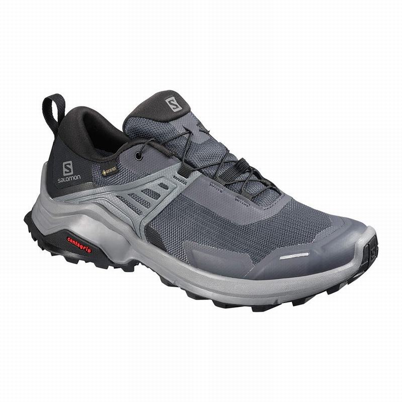 Salomon Singapore Womens Hiking Shoes - X RAISE GORE-TEX Dark Blue/Black | 03947-CKAU